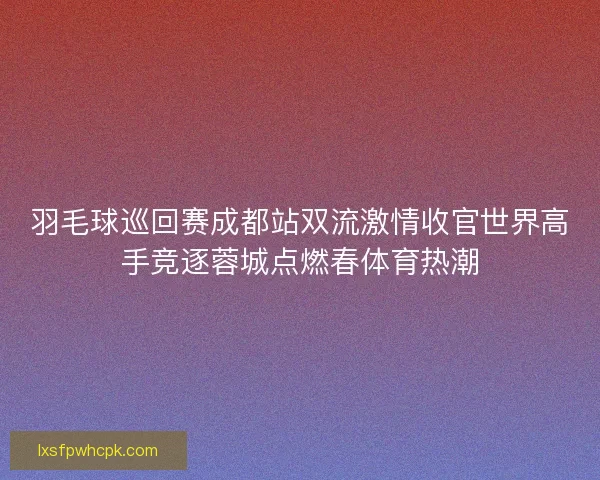 羽毛球巡回赛成都站双流激情收官世界高手竞逐蓉城点燃春体育热潮